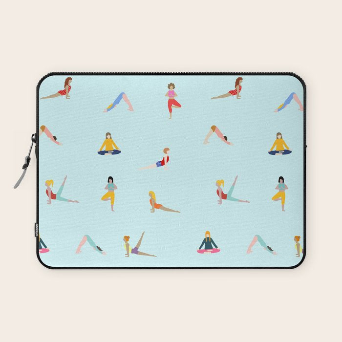 Yoga poses pattern Laptop Sleeve Gallery Image 1