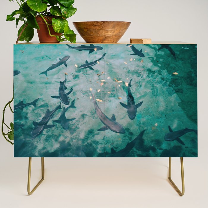 Shoal of Sharks (Color) Credenza Gallery Image 1