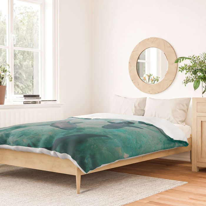 Shoal of Sharks (Color) Duvet Cover Gallery Image 2