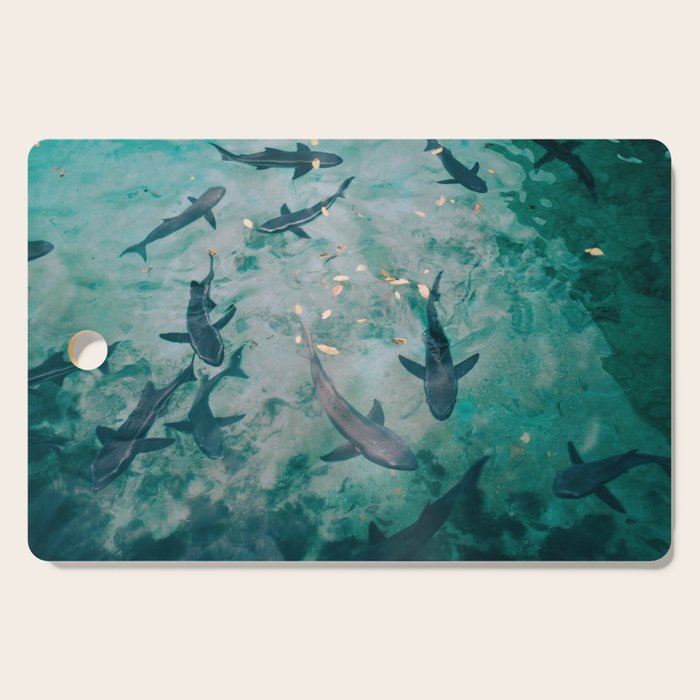 Shoal of Sharks (Color) Cutting Board Gallery Image 1