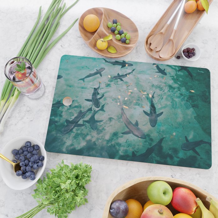 Shoal of Sharks (Color) Cutting Board Gallery Image 2