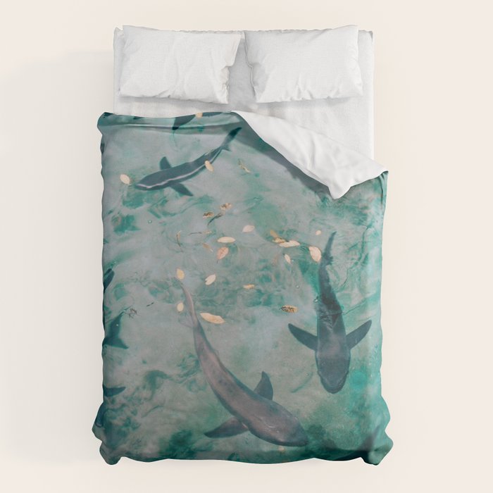 Shoal of Sharks (Color) Duvet Cover Gallery Image 6