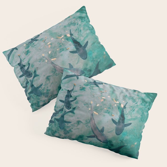 Shoal of Sharks (Color) Pillow Sham Gallery Image 3
