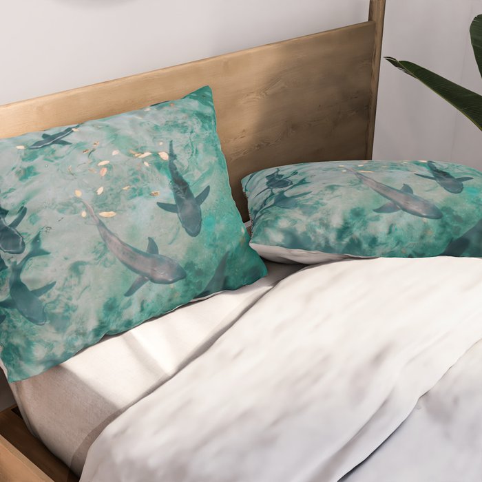 Shoal of Sharks (Color) Pillow Sham Gallery Image 2