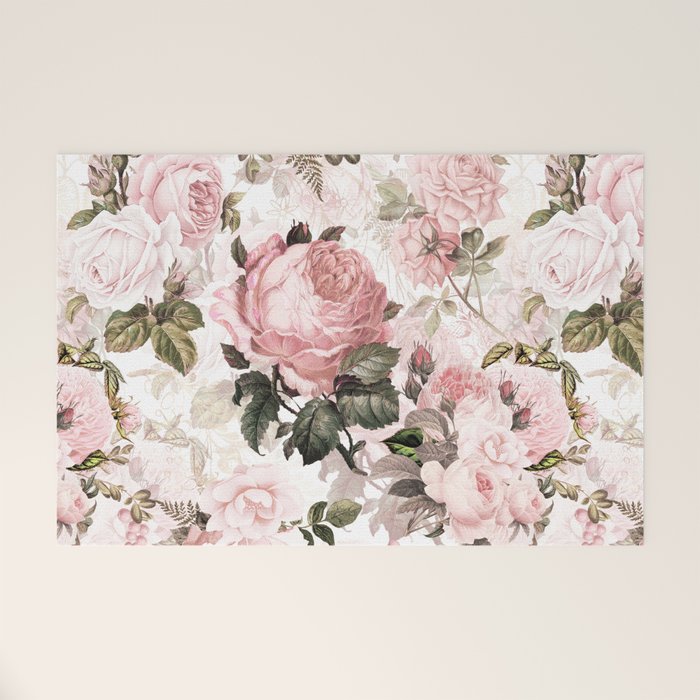 Vintage & Shabby Chic - Sepia Pink Roses  Welcome Mat Gallery Image 1