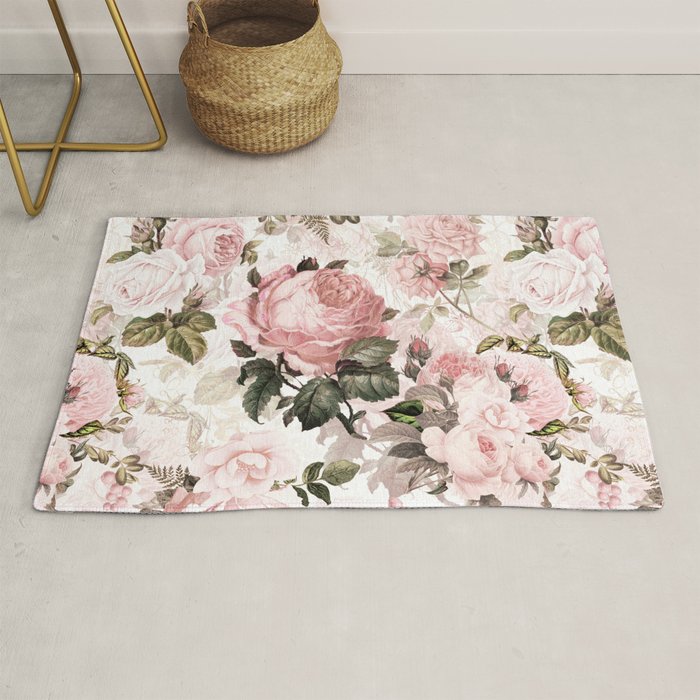 Vintage & Shabby Chic - Sepia Pink Roses  Rug Gallery Image 1