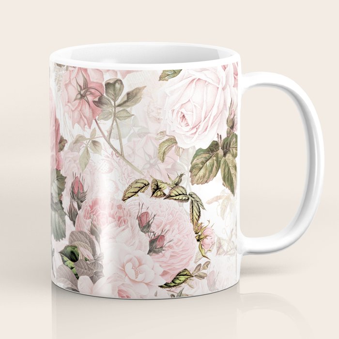 Vintage & Shabby Chic - Sepia Pink Roses  Coffee Mug Gallery Image 1