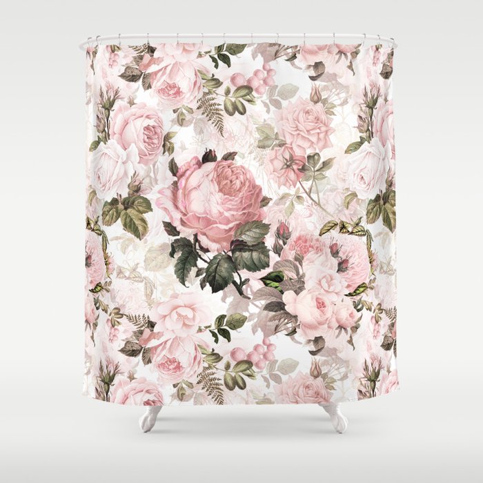 Vintage & Shabby Chic - Sepia Pink Roses  Shower Curtain Gallery Image 1
