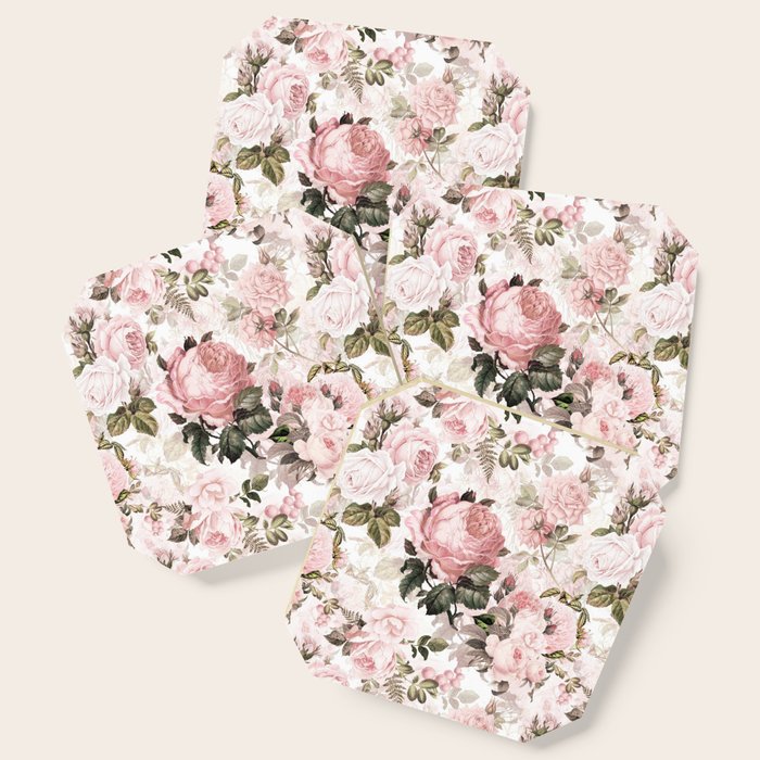 Vintage & Shabby Chic - Sepia Pink Roses  Coaster Gallery Image 1