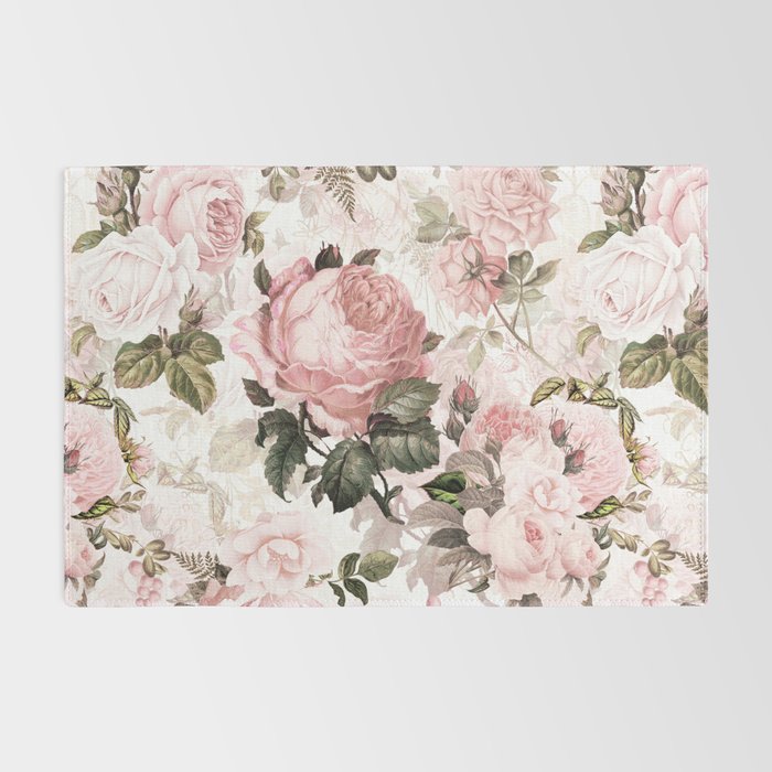 Vintage & Shabby Chic - Sepia Pink Roses  Rug Gallery Image 2