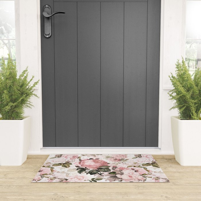 Vintage & Shabby Chic - Sepia Pink Roses  Welcome Mat Gallery Image 3