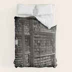 A book lovers dream - Cast-iron Book Alcoves Cincinnati Library black and white photography Comforter Gallery Image 6