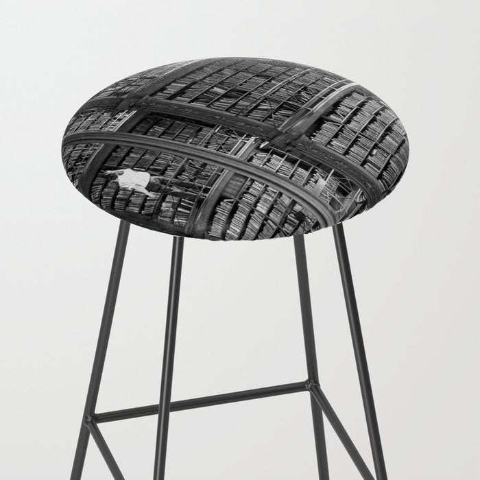 A book lovers dream - Cast-iron Book Alcoves Cincinnati Library black and white photography Stool Gallery Image 2