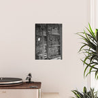 A book lovers dream - Cast-iron Book Alcoves Cincinnati Library black and white photography Poster Gallery Image 2