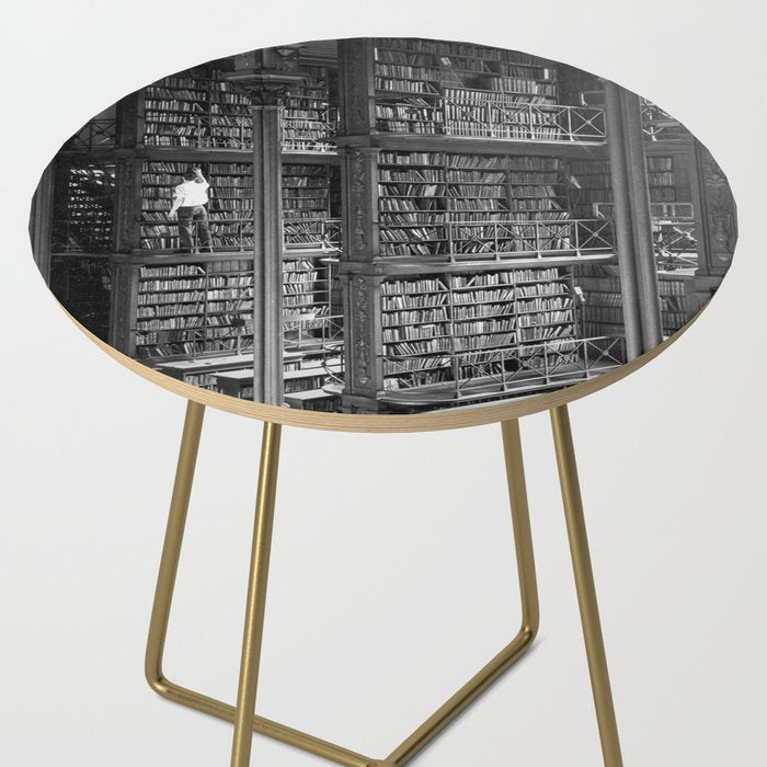 A book lovers dream - Cast-iron Book Alcoves Cincinnati Library black and white photography Side Table Gallery Image 2