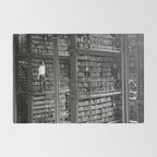 A book lovers dream - Cast-iron Book Alcoves Cincinnati Library black and white photography Rug Gallery Image 2