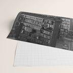 A book lovers dream - Cast-iron Book Alcoves Cincinnati Library black and white photography Wrapping Paper Gallery Image 2