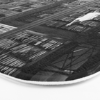 A book lovers dream - Cast-iron Book Alcoves Cincinnati Library black and white photography Bath Mat Gallery Image 3