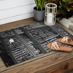 A book lovers dream - Cast-iron Book Alcoves Cincinnati Library black and white photography Outdoor Rug Gallery Image 2