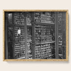 A book lovers dream - Cast-iron Book Alcoves Cincinnati Library black and white photography Serving Tray Gallery Image 1