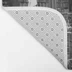 A book lovers dream - Cast-iron Book Alcoves Cincinnati Library black and white photography Bath Mat Gallery Image 2