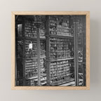 A book lovers dream - Cast-iron Book Alcoves Cincinnati Library black and white photography Mini Art Print Gallery Image 1