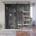 A book lovers dream - Cast-iron Book Alcoves Cincinnati Library black and white photography Wall Mural Gallery Image 1