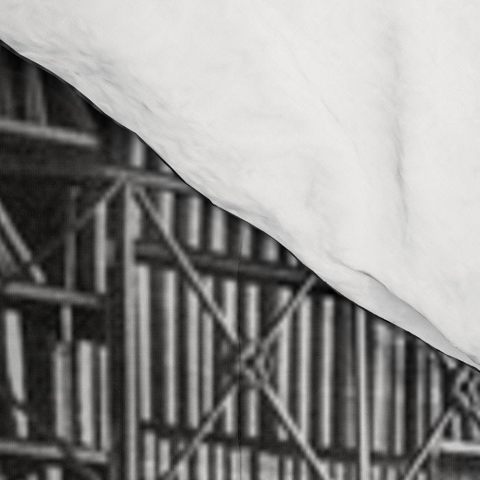 A book lovers dream - Cast-iron Book Alcoves Cincinnati Library black and white photography Comforter Gallery Image 4