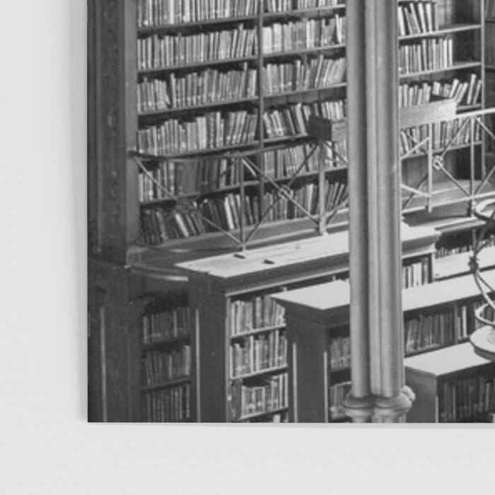 A book lovers dream - Cast-iron Book Alcoves Cincinnati Library black and white photography Poster Gallery Image 3