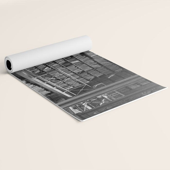 A book lovers dream - Cast-iron Book Alcoves Cincinnati Library black and white photography Yoga Mat Gallery Image 2
