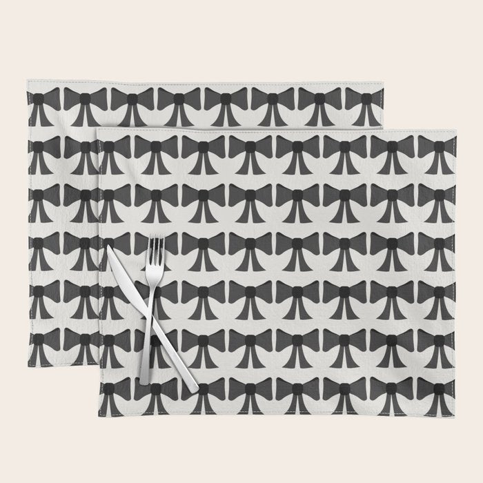 Vintage Bows I Black and White Placemat Gallery Image 1