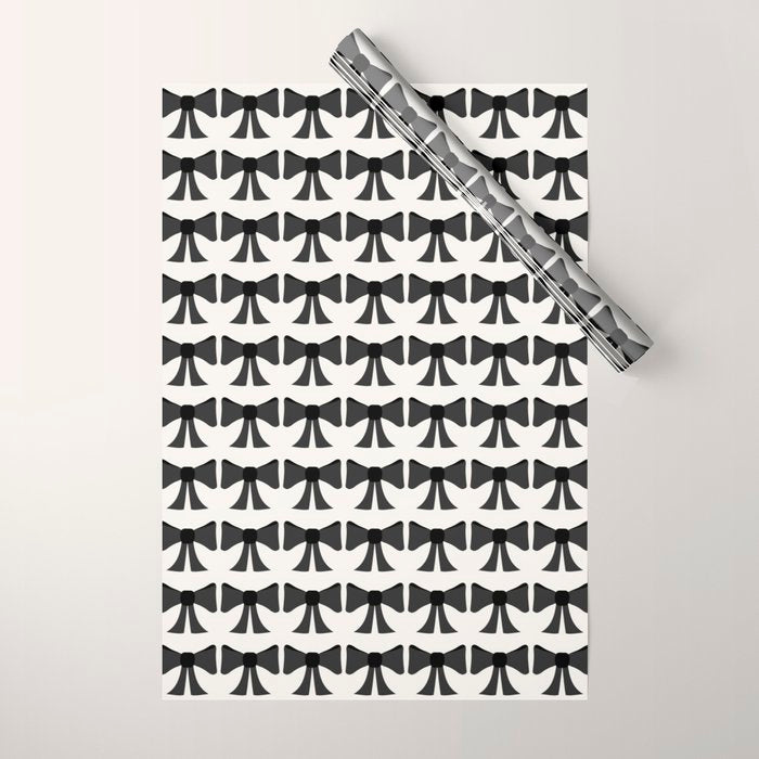 Vintage Bows I Black and White Wrapping Paper Gallery Image 1