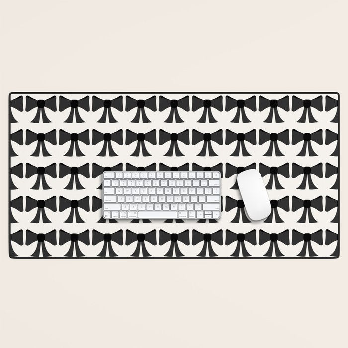 Vintage Bows I Black and White Desk Mat Gallery Image 1