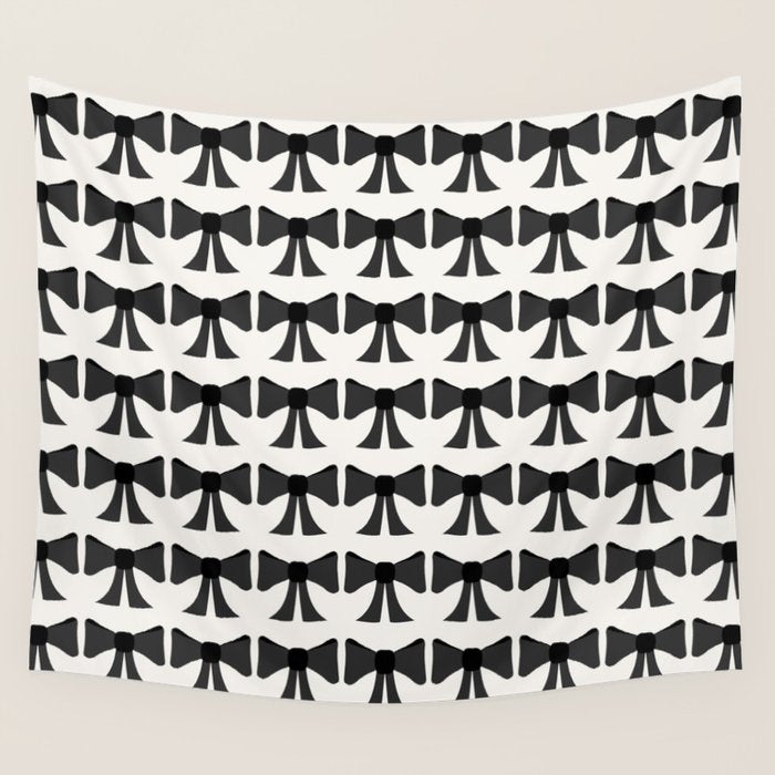 Vintage Bows I Black and White Wall Tapestry Gallery Image 4