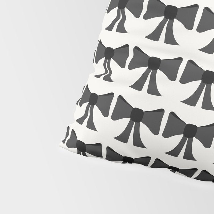 Vintage Bows I Black and White Pillow Sham Gallery Image 4