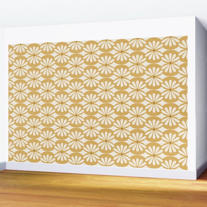 Solstice Boho Geometric Goldenrod Wall Mural Gallery Image 2