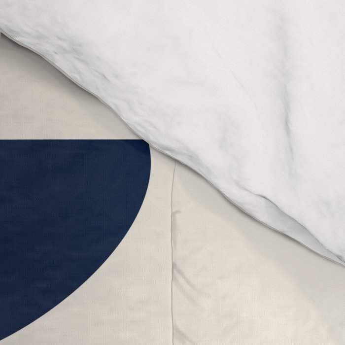 Abstract Shapes 14 in Orange and Navy Blue (Rainbow and Moon Phases Abstraction) Comforter Gallery Image 4