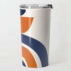 Abstract Shapes 14 in Orange and Navy Blue (Rainbow and Moon Phases Abstraction) Travel Mug Gallery Image 2