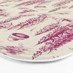 Magenta Alien Abduction Toile De Jouy Pattern Bath Mat Gallery Image 3