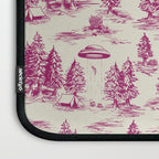 Magenta Alien Abduction Toile De Jouy Pattern Laptop Sleeve Gallery Image 3