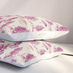 Magenta Alien Abduction Toile De Jouy Pattern Pillow Sham Gallery Image 3