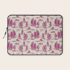Magenta Alien Abduction Toile De Jouy Pattern Laptop Sleeve Gallery Image 1