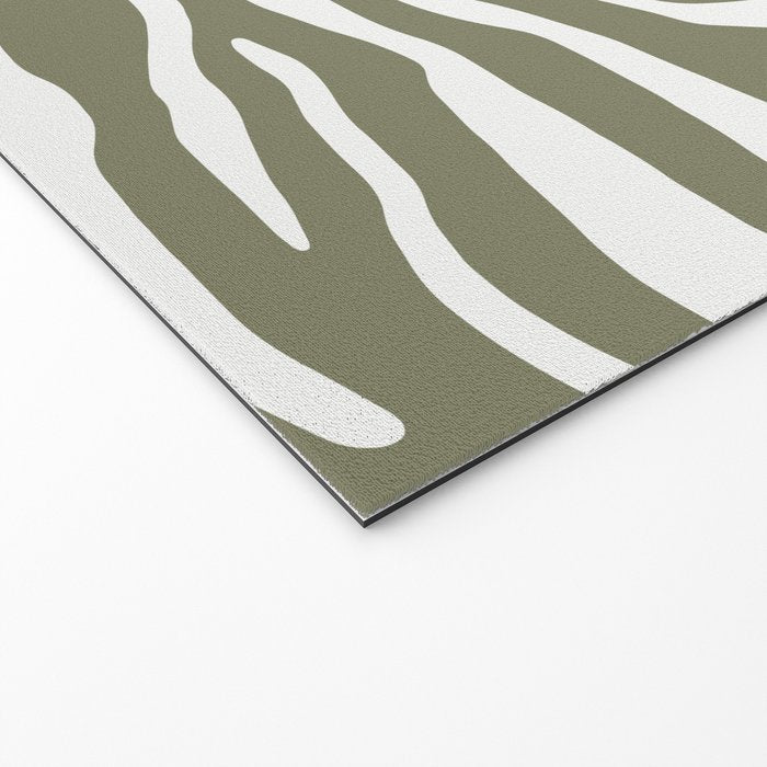 Olive Zebra Animal Print Welcome Mat Gallery Image 2