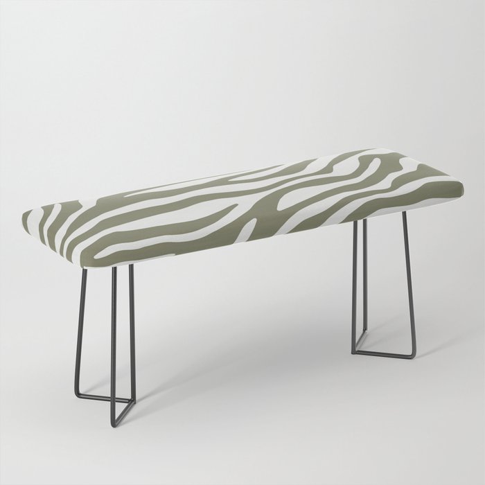 Olive Zebra Animal Print Bench Gallery Image 1