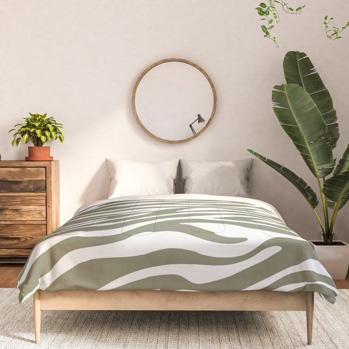 Olive Zebra Animal Print Comforter Gallery Image 3
