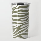 Olive Zebra Animal Print Travel Mug Gallery Image 1