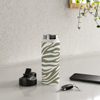 Olive Zebra Animal Print Water Bottle Gallery Image 4