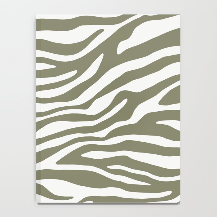 Olive Zebra Animal Print Notebook Gallery Image 4