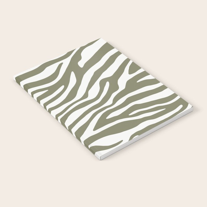 Olive Zebra Animal Print Notebook Gallery Image 2
