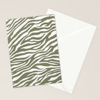 Olive Zebra Animal Print Stationery Card Gallery Image 2